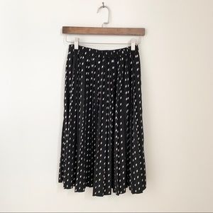 Banana Republic Black Polka Dots Pleated Skirt XS